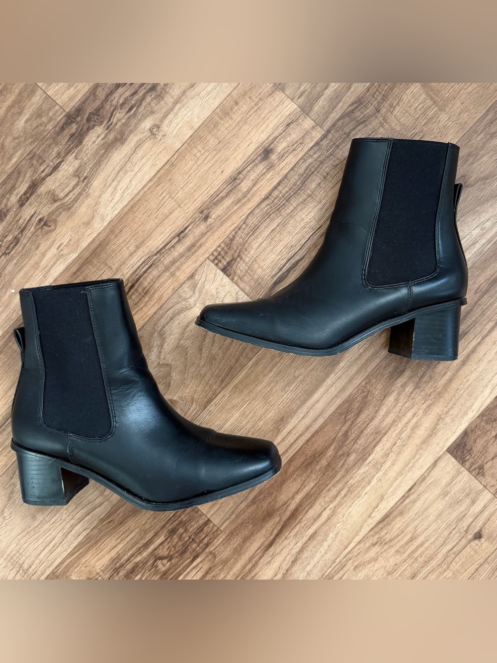 French Connection black square toes boots size 8